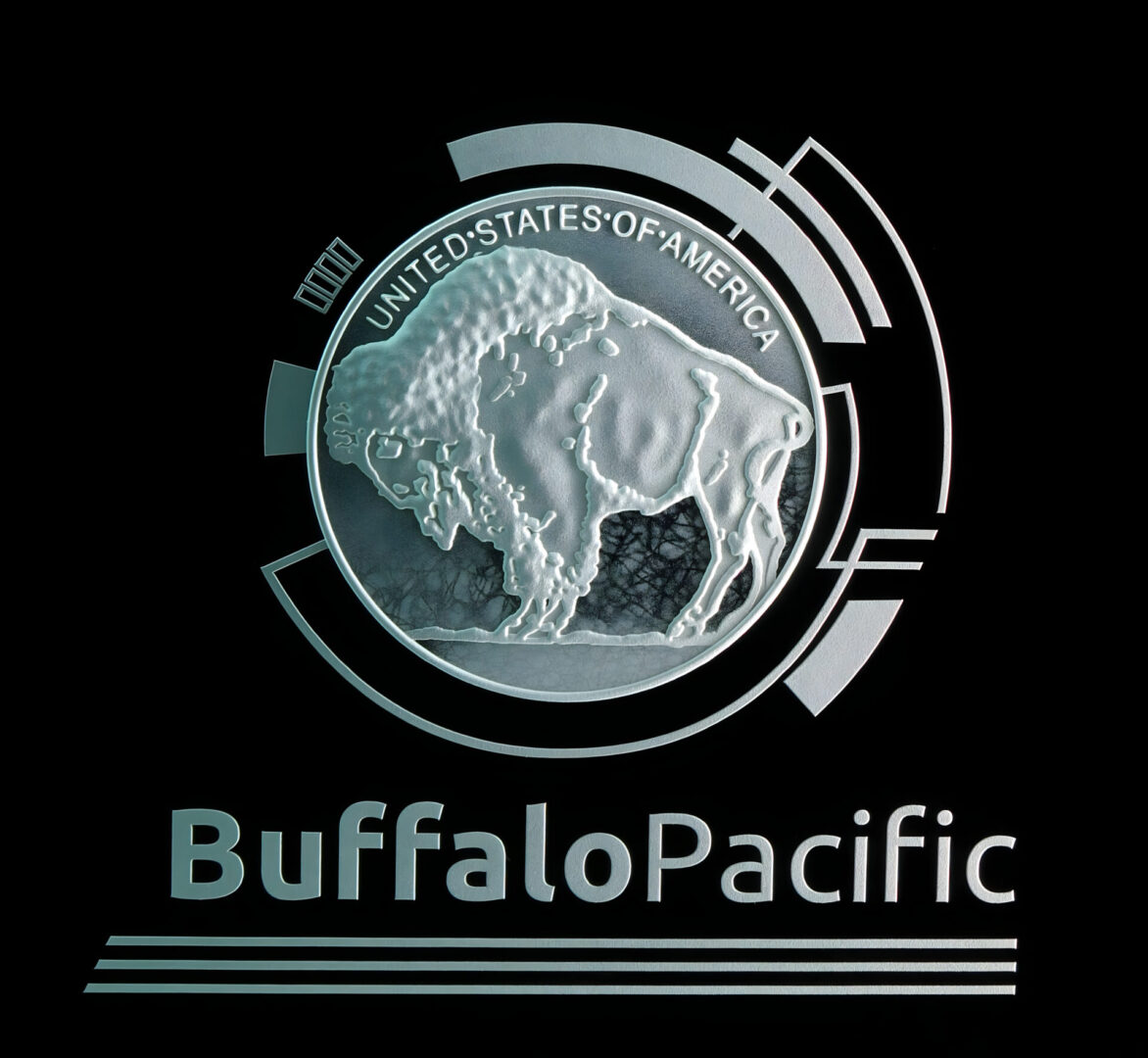 A logo featuring a stylized buffalo within a circular frame, with the text "united states of america" above and "buffalo pacific" below.